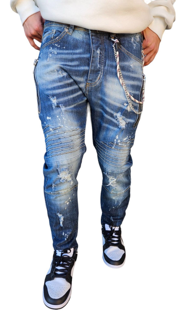 Jeans Cianotic Biker Blu